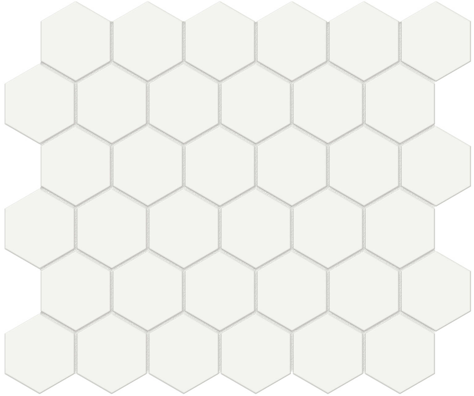 2″ White Matte Hex Mosaic