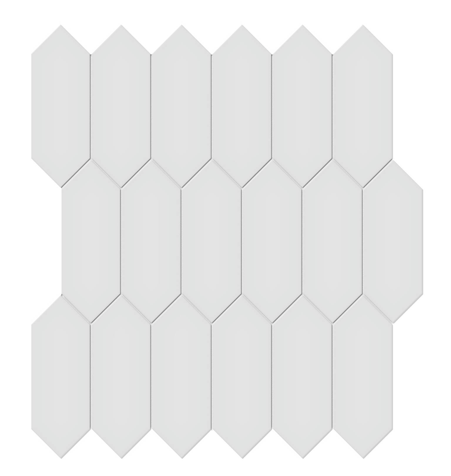 2x5 Gallery Grey Matte Picket Mosaic