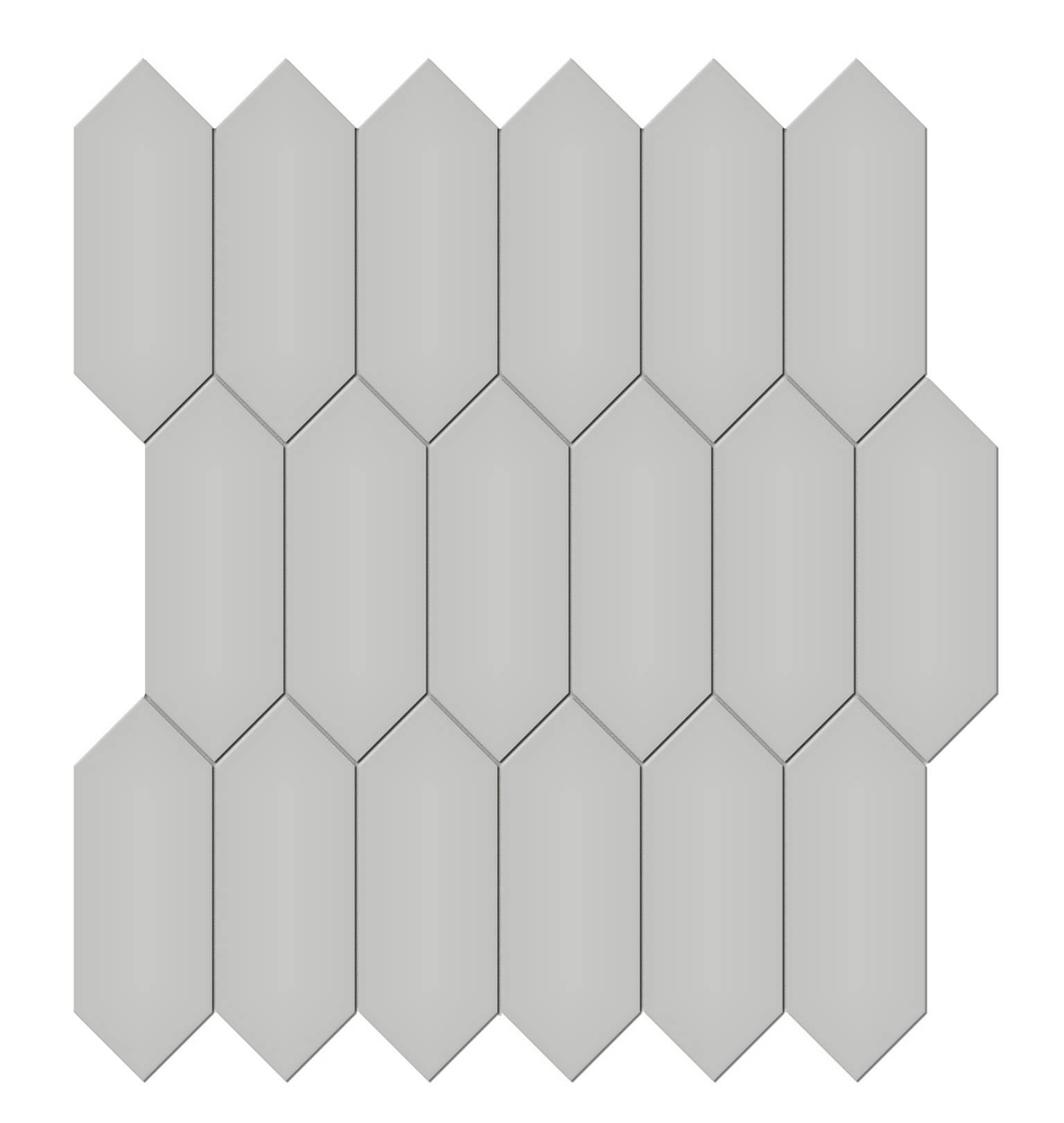 2x5 Loft Grey Glossy Picket Mosaic