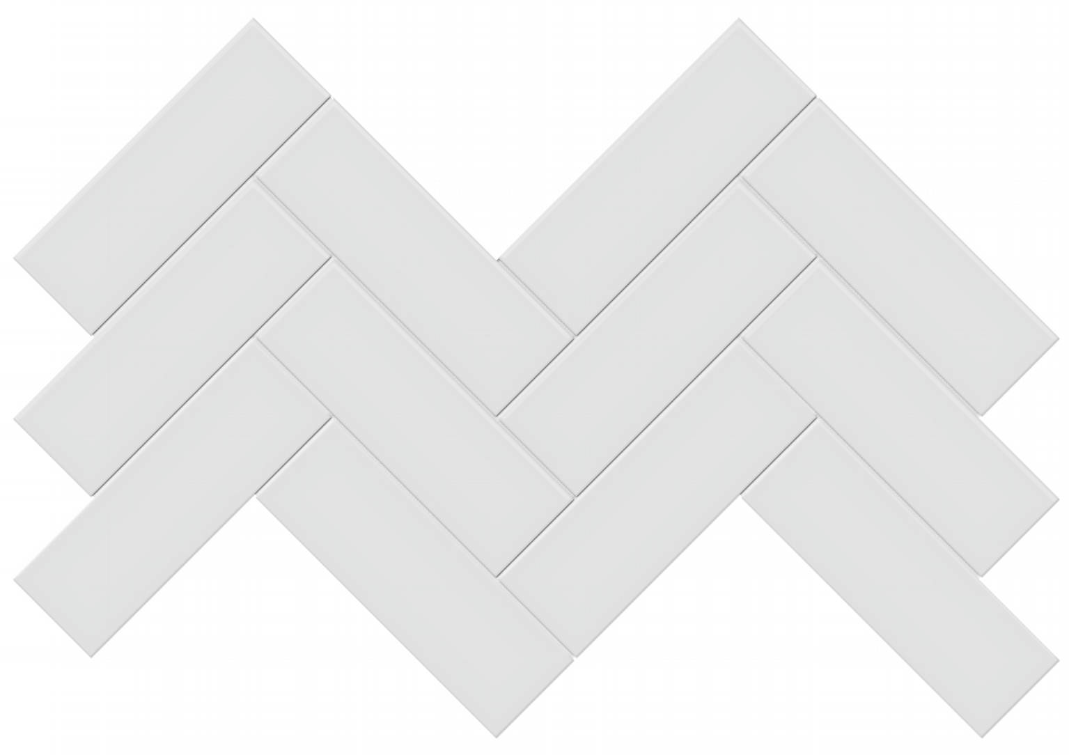 2x6 Gallery Grey Glossy Herringbone Mosaic