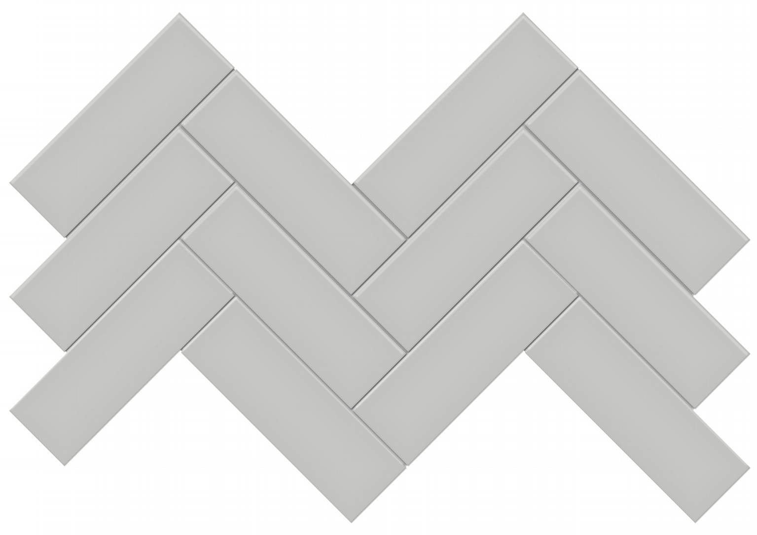 2x6 Loft Grey Glossy Herringbone Mosaic