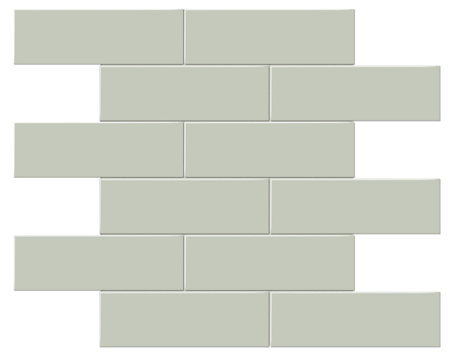 2x6 Soft Sage Matte Brick Mosaic