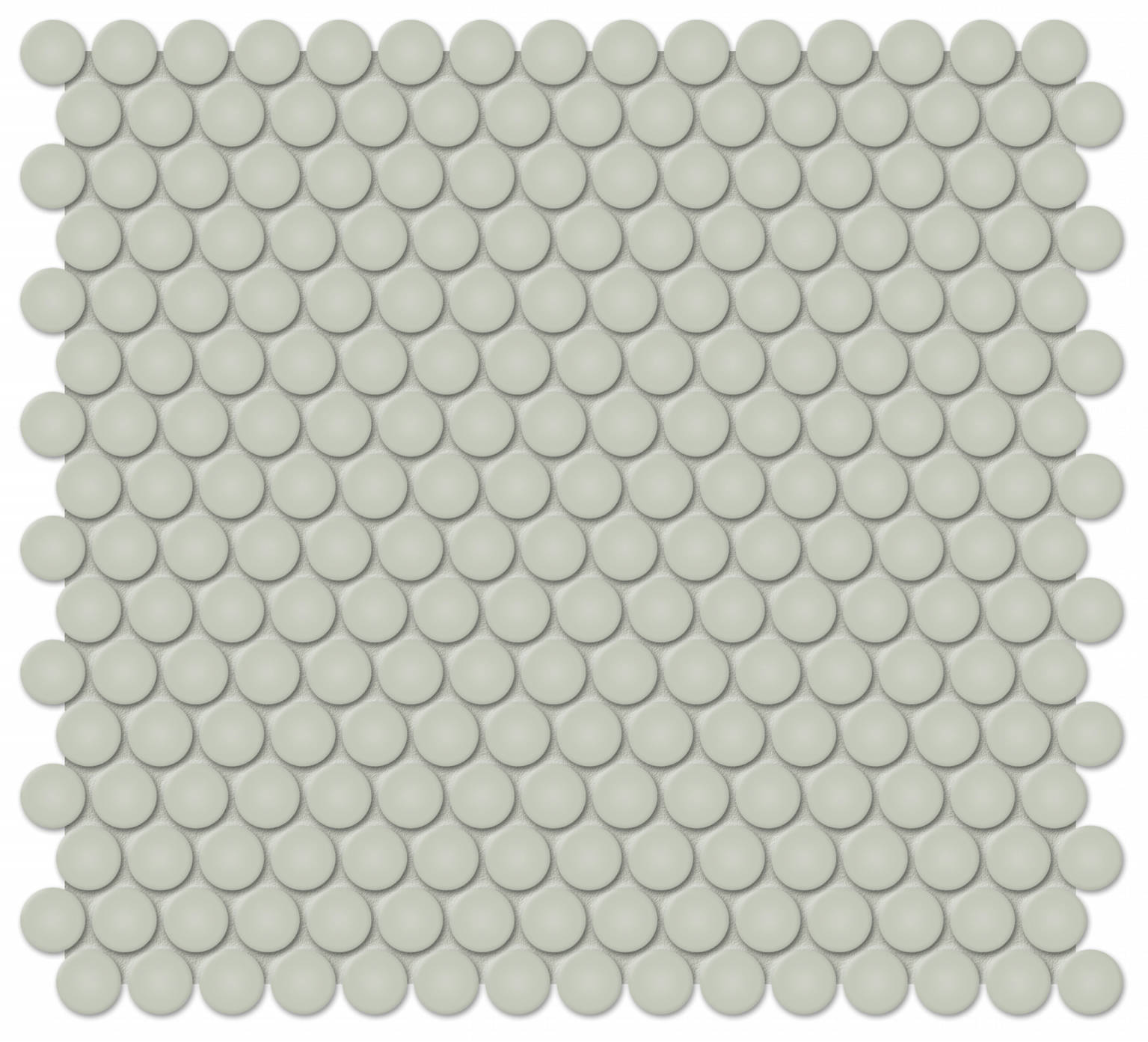 3/4" Soft Sage Glossy Penny Round Mosaic