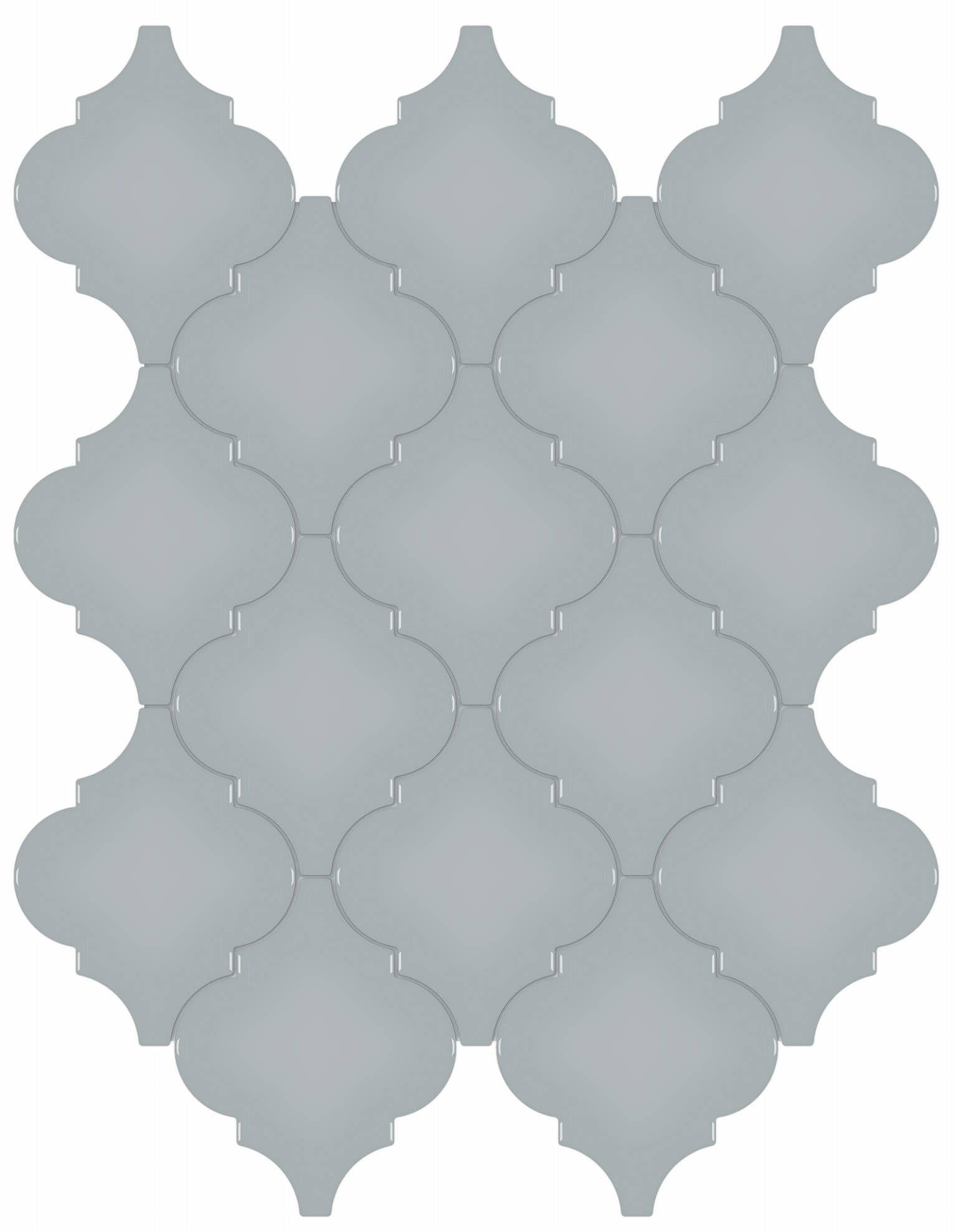 Cloud Blue Glossy Arabesque Mosaic