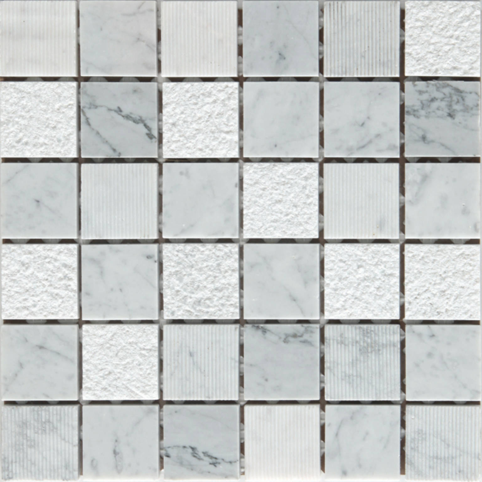 Grey/White Marble Sand Blasted Honed Mix Finish 2″x2″