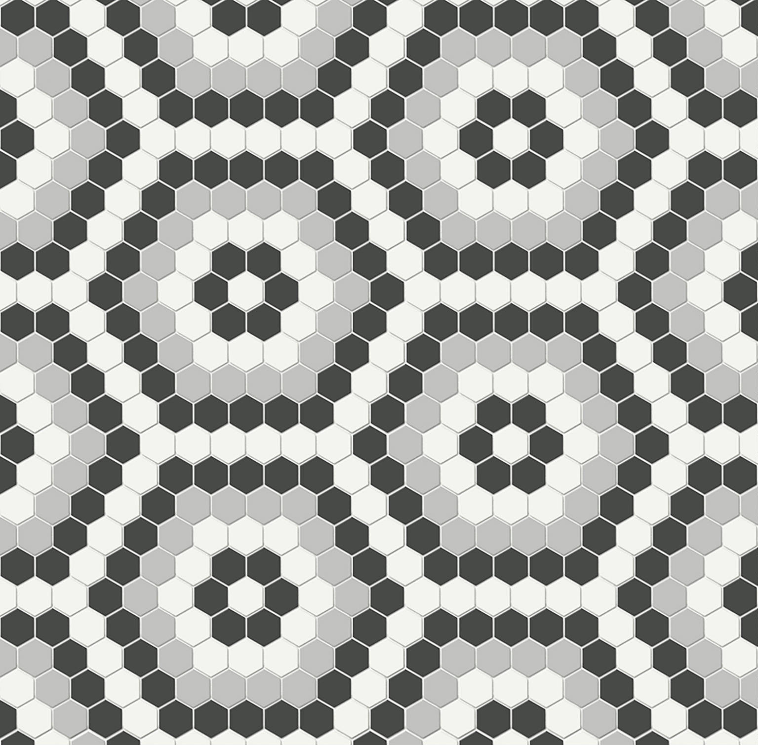 Midnight Blend Matte Hexagon Pattern Mosaic