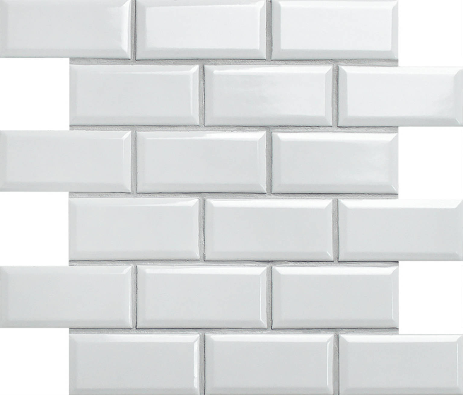 Mini Subway White Glazed Porcelain Interlocking Mosaic 2″X4″