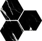 Treasure Midnight Nero 6" Carved Hexagon | Marino Tile NY