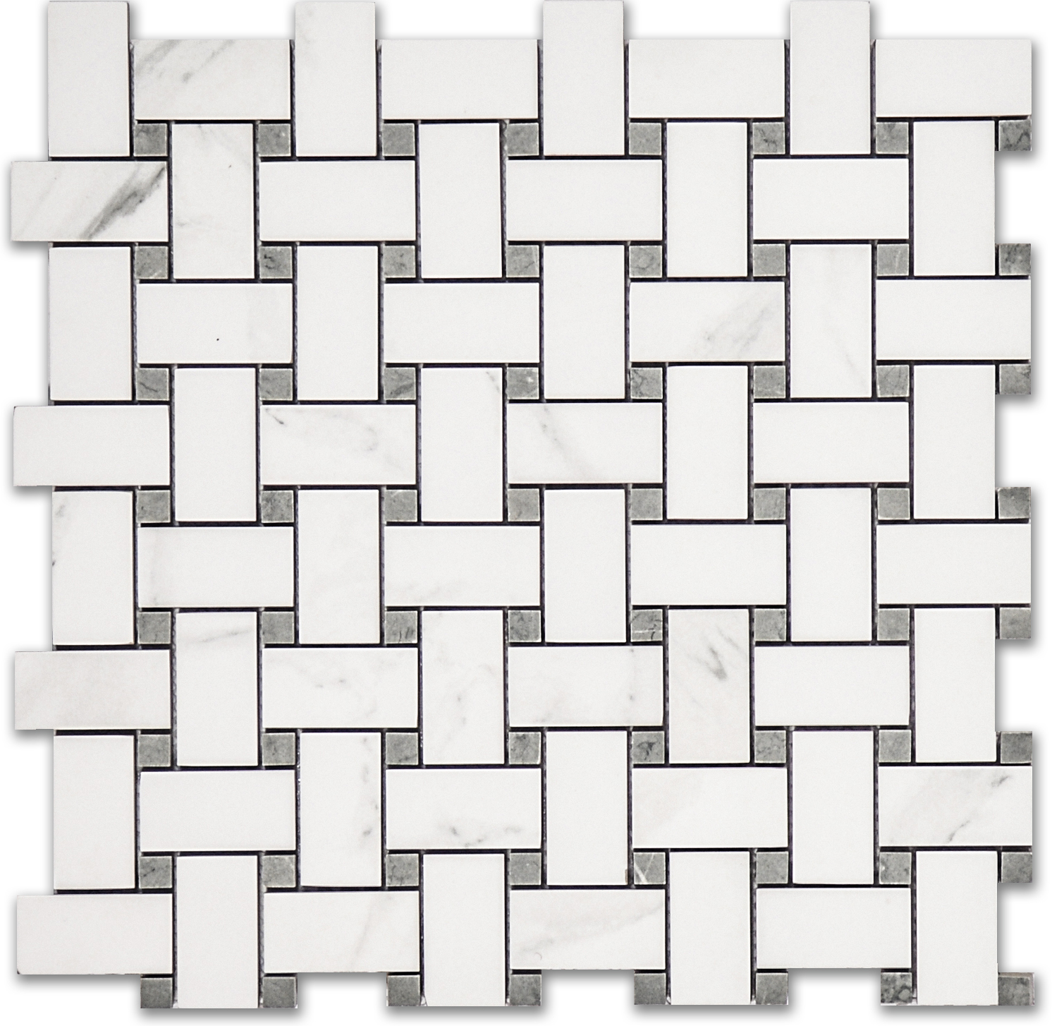 Treasure II Statuario Polished Basketweave Mosaic