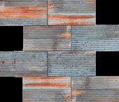 2.8"x6" Rust Industrial Linear Relief Pattern Glazed Ceramic Mosaic | Marino Tile NY