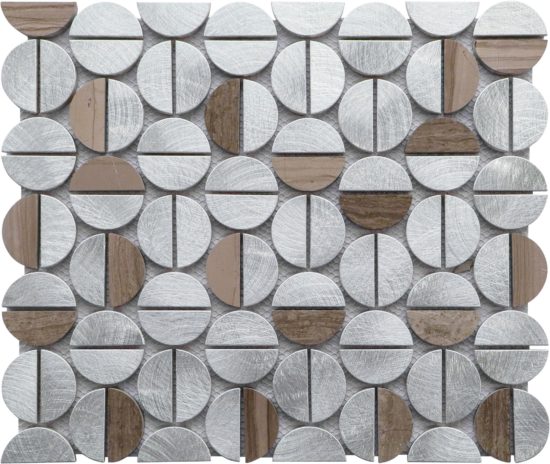 Aluminum & Marble Semi Circle 19 Brown