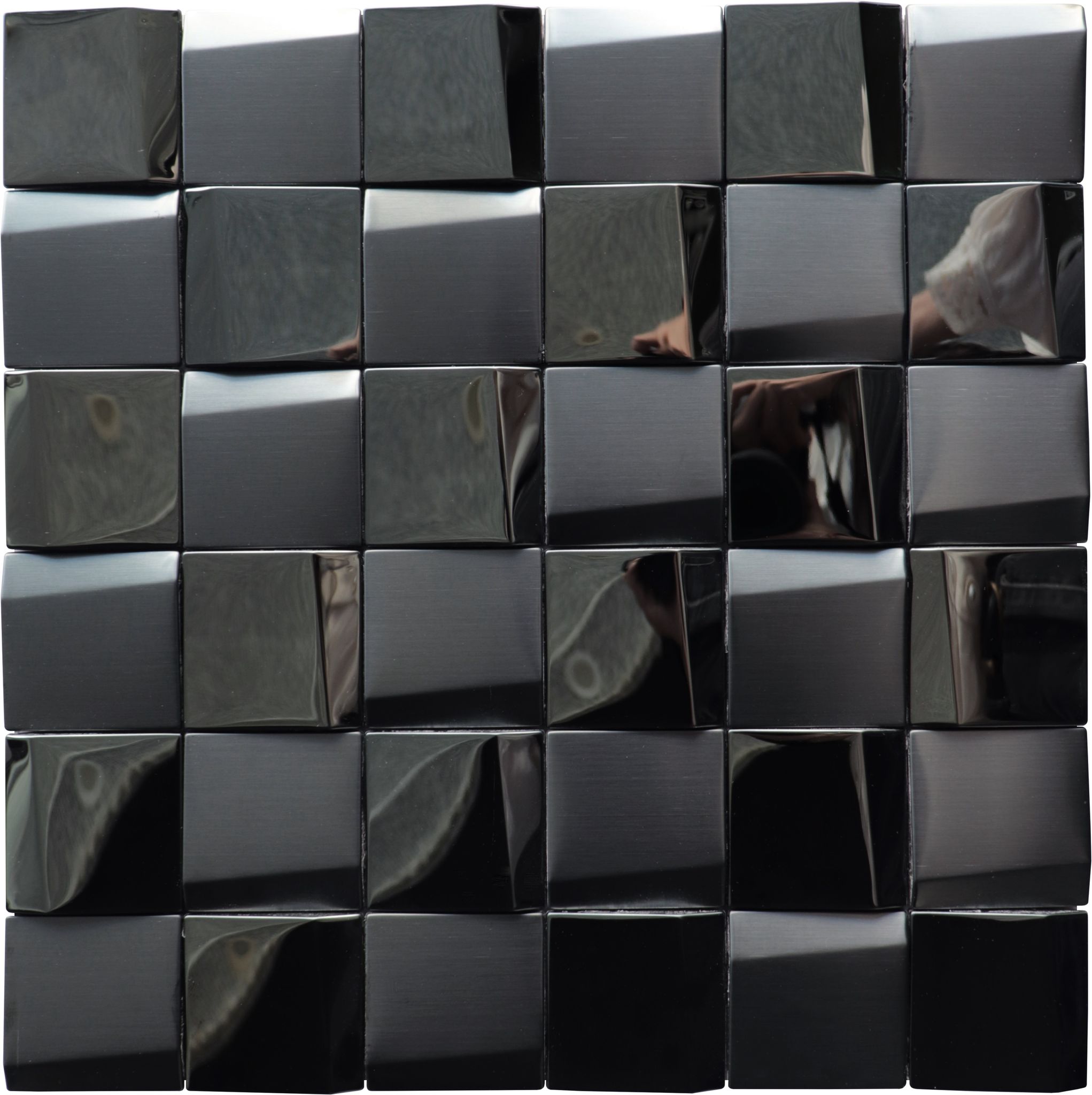 Black 3D Metal Mix Finish 2"x2" 11.5"x11.5"