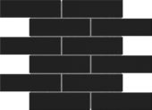Black Brick Pattern Glossy Glazed Ceramic 2"x6" | Marino Tile NY