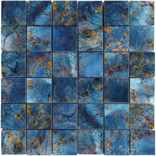 Blue Aluminum 2″x2″ Mix Mosaic