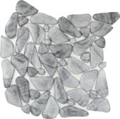Glass Pebble Light Grey Marble Pattern Mix Mosaic 11.4"11.4" | Marino Tile NY