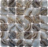 Glass Square Grey Beige Mix Marble Pattern Mix Mosaic | Marino Tile NY