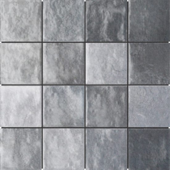 Zellige Glazed Ceramic Grey Mix 3″x3″