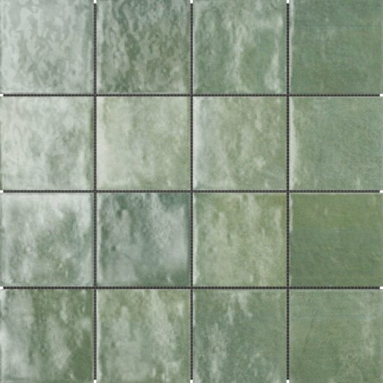 Zellige Glazed Ceramic Soft Green Mix 3″x3″