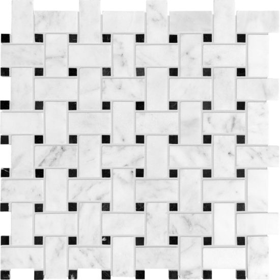 Bianco Venatino Basketweave Honed Mosaic
