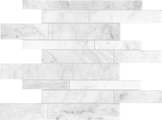 Bianco Venatino Random Strip Honed Mosaic | Marino Tile NY