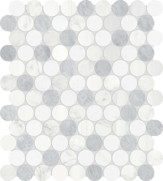 Utopio 1.25 Penny Round Polar Mosaic | Marino Tile NY