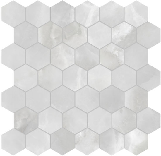 Plata Onyx Crystallo 2 Hexagon Matte | Marino Tile NY